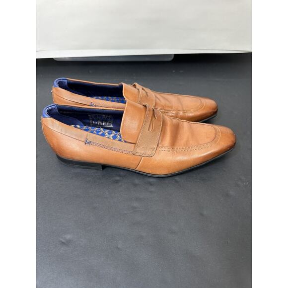 Ted Baker Gaelah Mens Size 9 Shoes Brown Leather Slip On Penny Loafers Casual